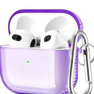 Apple AirPods (3rd Generation) Wireless Ear Buds with purple case